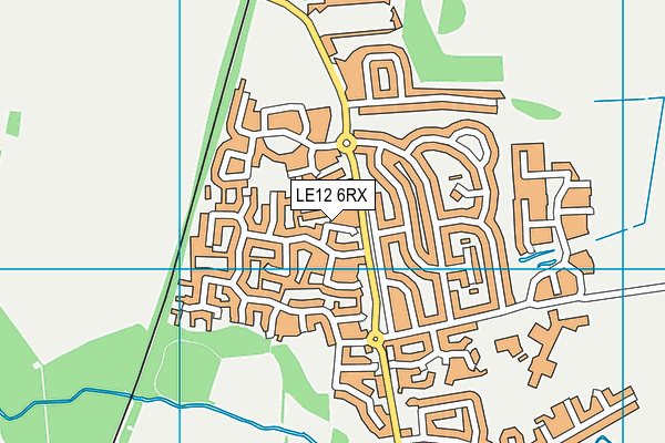 LE12 6RX map - OS VectorMap District (Ordnance Survey)