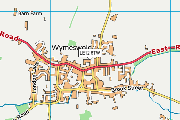 LE12 6TW map - OS VectorMap District (Ordnance Survey)