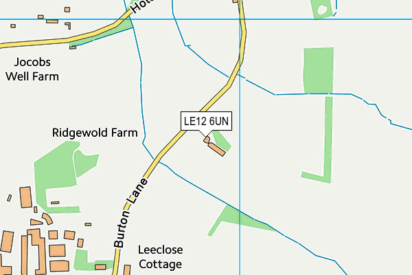 Burton Lane Recreation Ground map (LE12 6UN) - OS VectorMap District (Ordnance Survey)