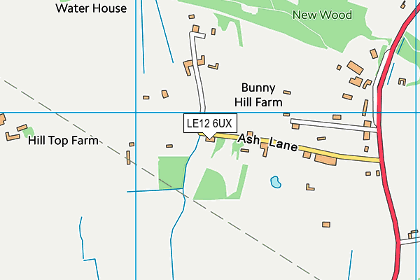 LE12 6UX map - OS VectorMap District (Ordnance Survey)