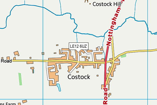 LE12 6UZ map - OS VectorMap District (Ordnance Survey)