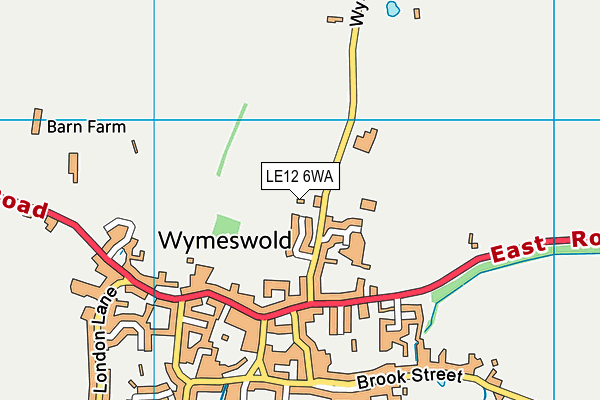 LE12 6WA map - OS VectorMap District (Ordnance Survey)