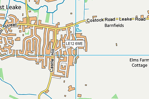 LE12 6WE map - OS VectorMap District (Ordnance Survey)