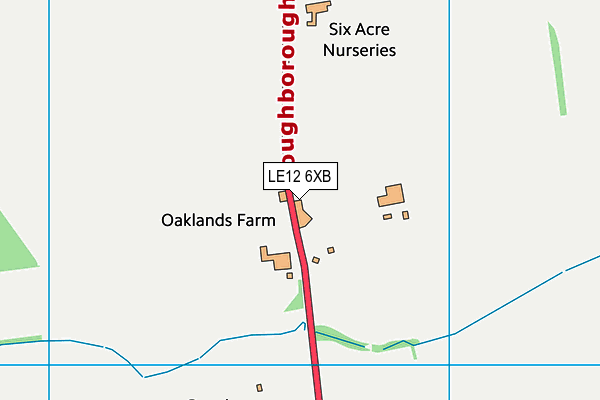 LE12 6XB map - OS VectorMap District (Ordnance Survey)