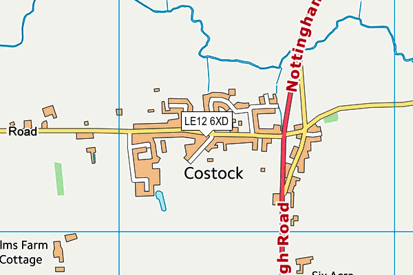Costock C Of E Primary School map (LE12 6XD) - OS VectorMap District (Ordnance Survey)