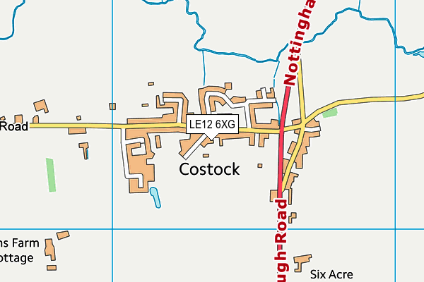 LE12 6XG map - OS VectorMap District (Ordnance Survey)