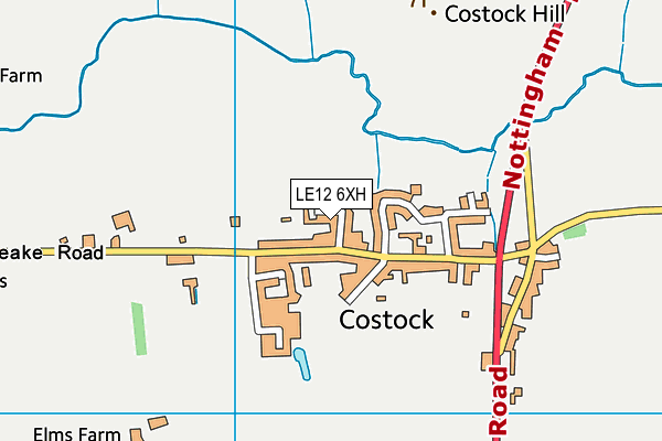 LE12 6XH map - OS VectorMap District (Ordnance Survey)