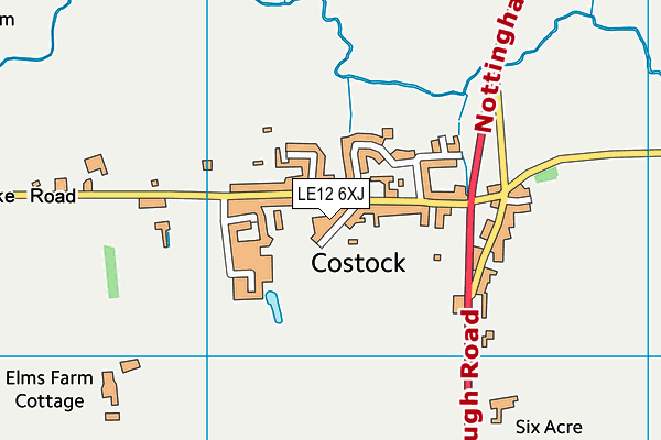 LE12 6XJ map - OS VectorMap District (Ordnance Survey)