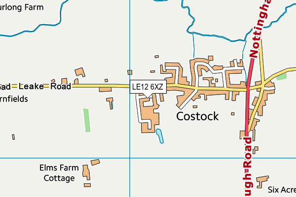 LE12 6XZ map - OS VectorMap District (Ordnance Survey)