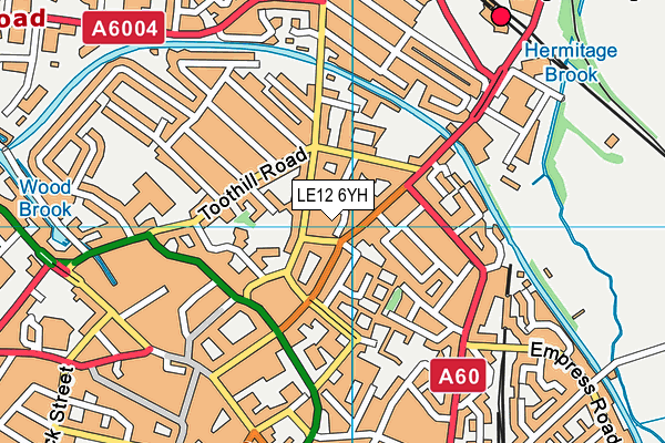 LE12 6YH map - OS VectorMap District (Ordnance Survey)