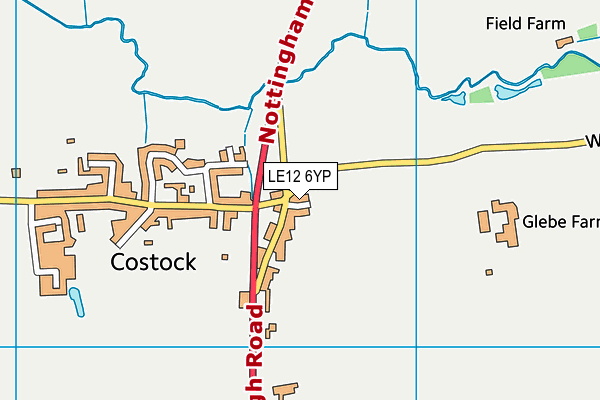 LE12 6YP map - OS VectorMap District (Ordnance Survey)