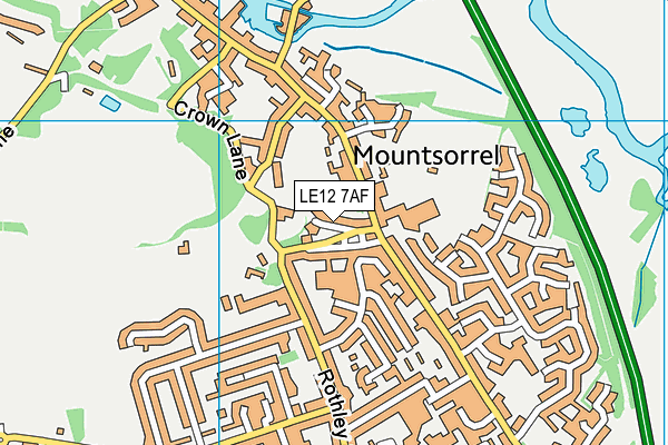 LE12 7AF map - OS VectorMap District (Ordnance Survey)