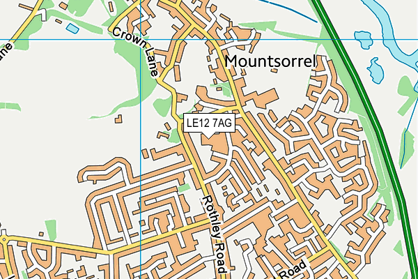 LE12 7AG map - OS VectorMap District (Ordnance Survey)