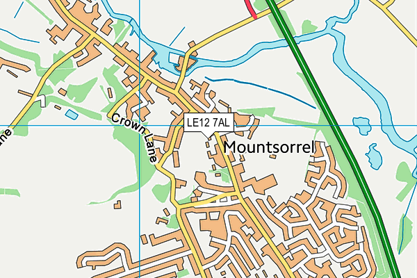 LE12 7AL map - OS VectorMap District (Ordnance Survey)