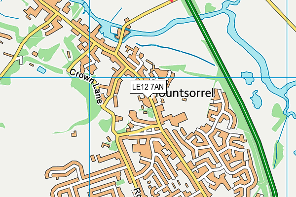 LE12 7AN map - OS VectorMap District (Ordnance Survey)
