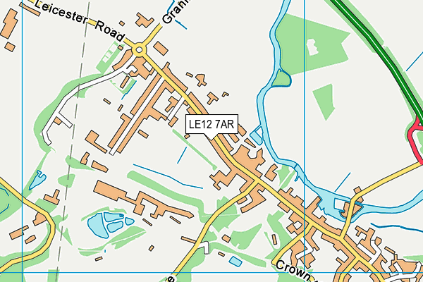 LE12 7AR map - OS VectorMap District (Ordnance Survey)
