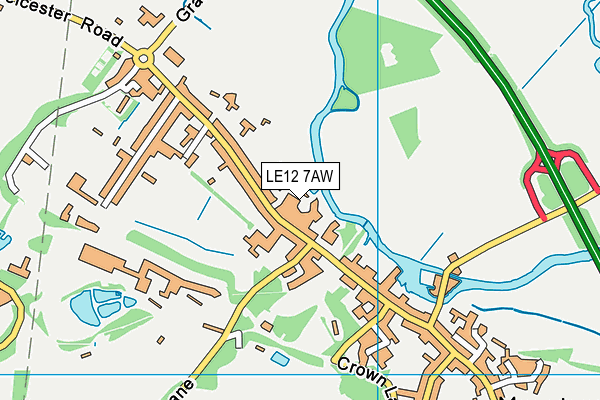 LE12 7AW map - OS VectorMap District (Ordnance Survey)