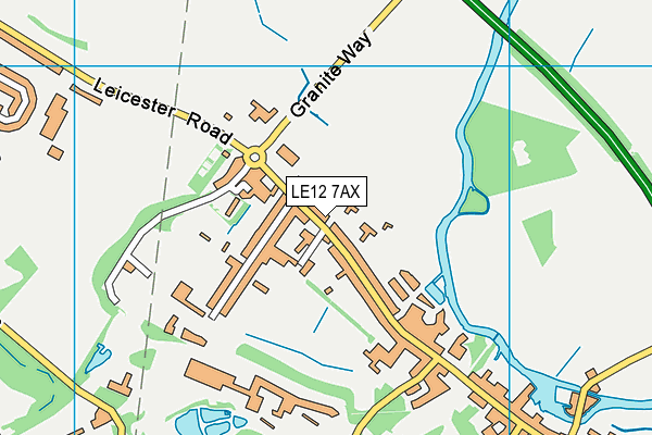LE12 7AX map - OS VectorMap District (Ordnance Survey)