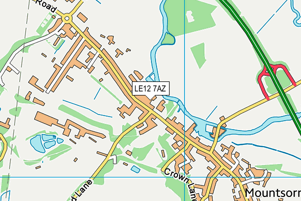 LE12 7AZ map - OS VectorMap District (Ordnance Survey)