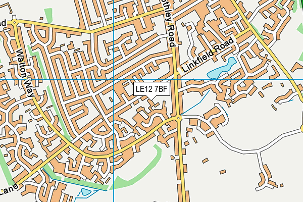 LE12 7BF map - OS VectorMap District (Ordnance Survey)