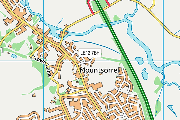 Mountsorrel Memorial Playing Field map (LE12 7BH) - OS VectorMap District (Ordnance Survey)