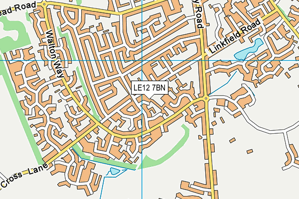 LE12 7BN map - OS VectorMap District (Ordnance Survey)