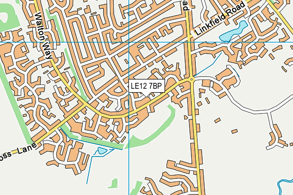 LE12 7BP map - OS VectorMap District (Ordnance Survey)