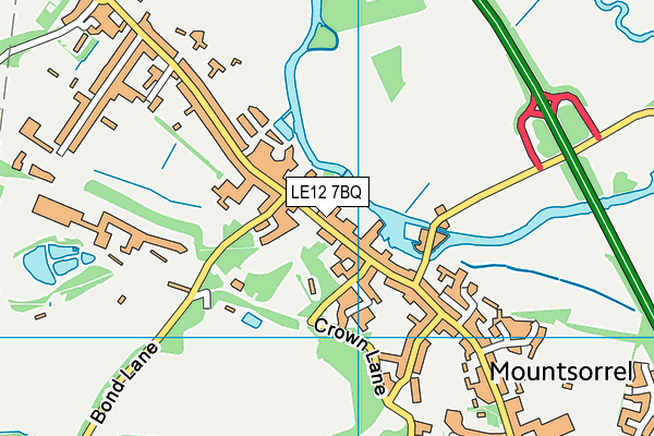 LE12 7BQ map - OS VectorMap District (Ordnance Survey)