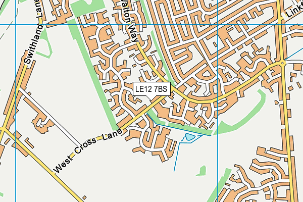LE12 7BS map - OS VectorMap District (Ordnance Survey)
