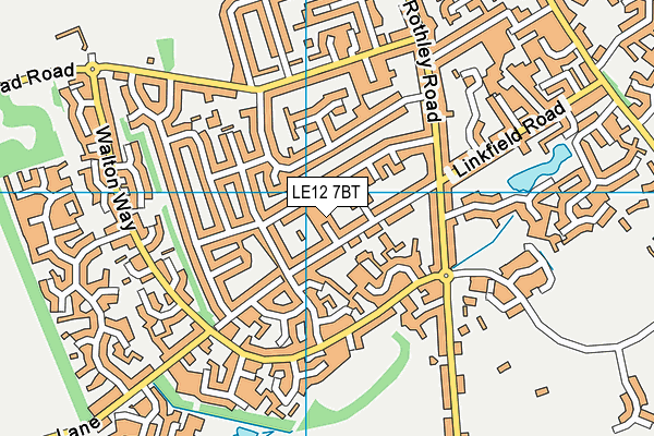 LE12 7BT map - OS VectorMap District (Ordnance Survey)