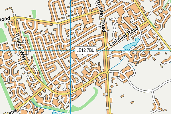 LE12 7BU map - OS VectorMap District (Ordnance Survey)