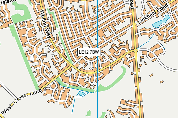 LE12 7BW map - OS VectorMap District (Ordnance Survey)