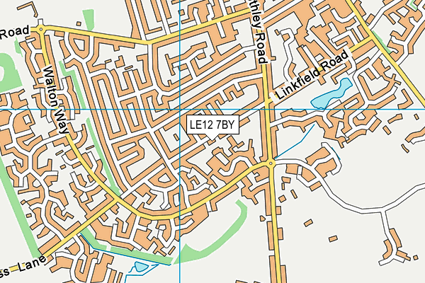 LE12 7BY map - OS VectorMap District (Ordnance Survey)