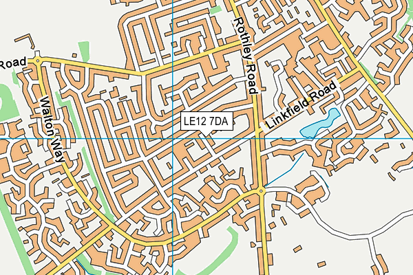 LE12 7DA map - OS VectorMap District (Ordnance Survey)