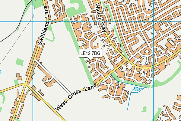 LE12 7DG map - OS VectorMap District (Ordnance Survey)