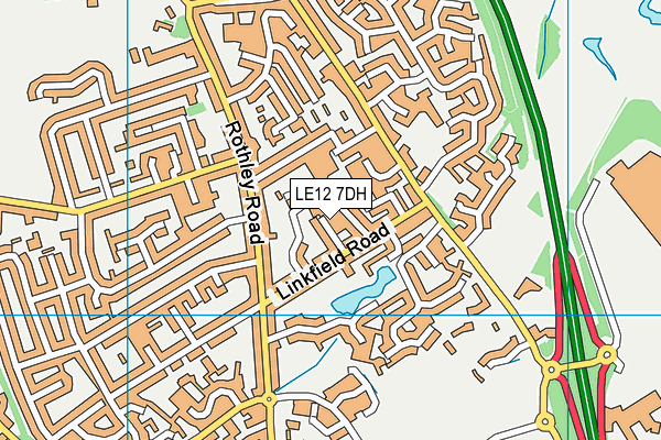 LE12 7DH map - OS VectorMap District (Ordnance Survey)