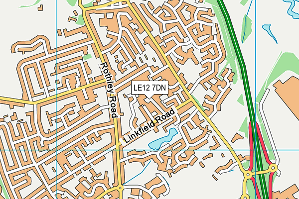 LE12 7DN map - OS VectorMap District (Ordnance Survey)