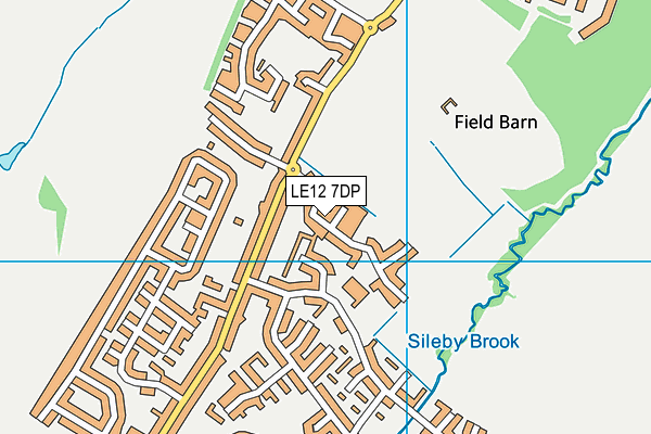 LE12 7DP map - OS VectorMap District (Ordnance Survey)