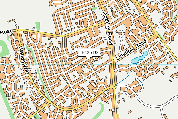 LE12 7DS map - OS VectorMap District (Ordnance Survey)