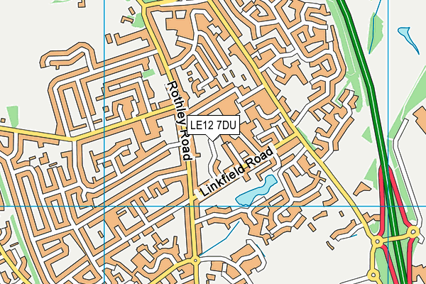 LE12 7DU map - OS VectorMap District (Ordnance Survey)