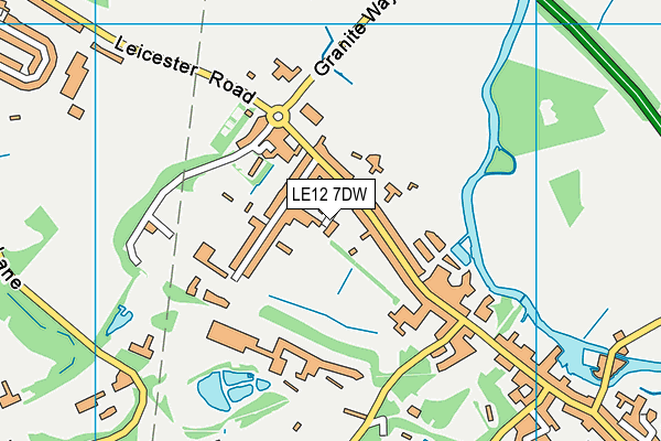 LE12 7DW map - OS VectorMap District (Ordnance Survey)