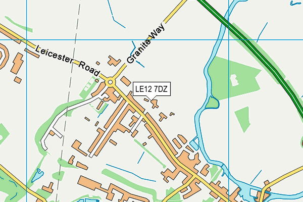 LE12 7DZ map - OS VectorMap District (Ordnance Survey)