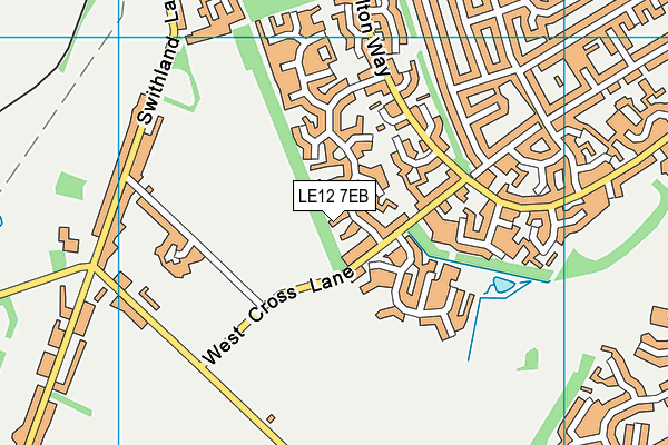 LE12 7EB map - OS VectorMap District (Ordnance Survey)