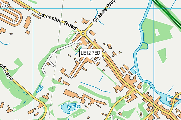 LE12 7ED map - OS VectorMap District (Ordnance Survey)