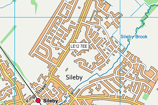 LE12 7EE map - OS VectorMap District (Ordnance Survey)
