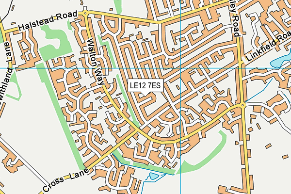LE12 7ES map - OS VectorMap District (Ordnance Survey)