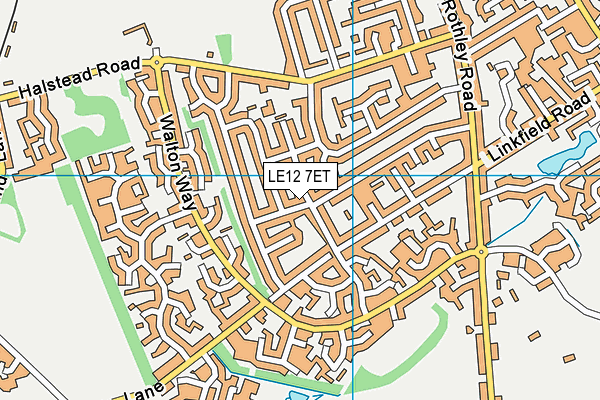 LE12 7ET map - OS VectorMap District (Ordnance Survey)