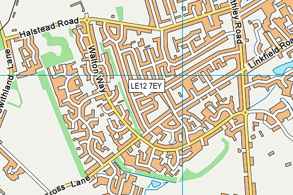 LE12 7EY map - OS VectorMap District (Ordnance Survey)