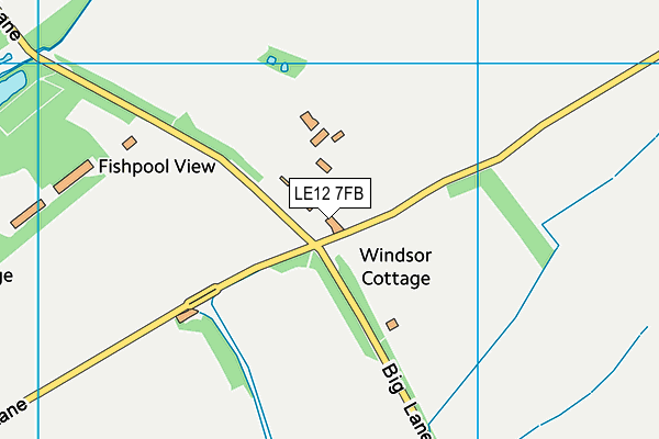 LE12 7FB map - OS VectorMap District (Ordnance Survey)