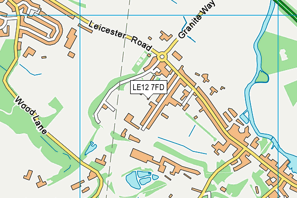 LE12 7FD map - OS VectorMap District (Ordnance Survey)